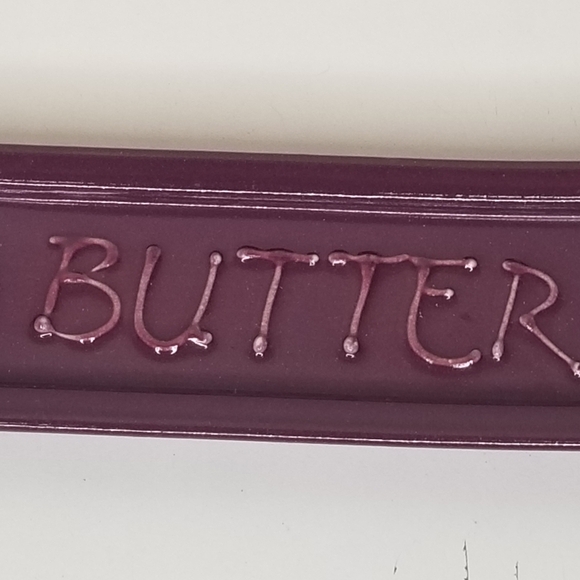 Art Pottery Butter Dish Mauve Loop Handle 1/4lbs Butter Stick Tray 7.5" L - Picture 5 of 10